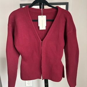Women's Red Cardigan Sweater